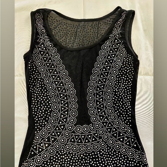 Elegant Black and Silver Embellished Dress - Picture 3 of 4